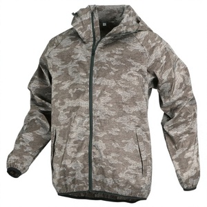 Sudadera con capucha informal para hombre con cierre de cremallera, 100 % poliéster, impermeable - Product Image 2