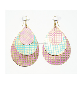 ต่างหูโบราณสำหรับผู้หญิง ประดับด้วยพลอยสโมคกี้ควอตซ์ ต่างหูทรงยาวสีทอง ชุบทองคำแท้ - Product Image 2