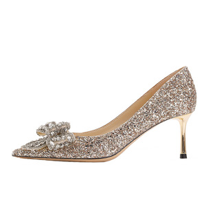 Delle donne di Alta <span class=keywords><strong>Scarpe</strong></span> Tacchi Superficiale Bocca Punta A Punta di Scintillio Lucido Paillettes Sexy del Locale Notturno Tacchi A Spillo <span class=keywords><strong>Scarpe</strong></span> Abito Da Sposa Della Ragazza P - Product Image 6