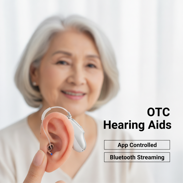 OTC RIC Hearing Aids App Control CE Certified Rechargeable Battery for Connectivity 12-Channel DSP 40 Hours Battery Life