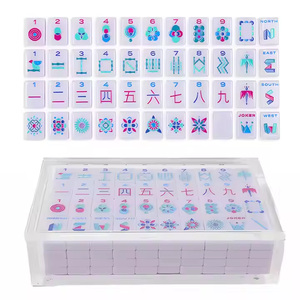 Juego de Mahjong de Acrílico Blanco Grabado a Mano con Tinta Personalizada, Fichas con Logotipo Personalizado de Calidad Profesional para Juegos de Mahjong Americanos - Product Image 2