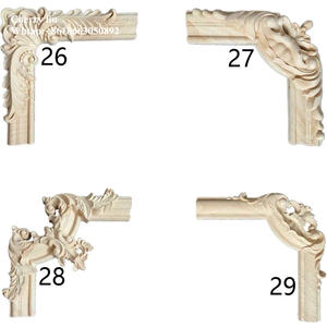 Dekoratif ahşap oyma köşe onlay ve aplike antika Onlays pervaz - Product Image 6