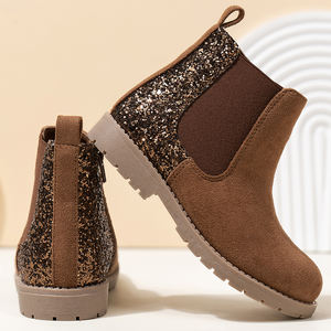 Nouvelles <span class=keywords><strong>Bottes</strong></span> Courtes en PU Style Britannique pour <span class=keywords><strong>Filles</strong></span> Automne-Hiver 2025 avec Talon Brillant - Product Image 4