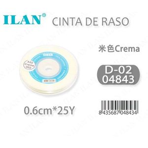 Il nastro in raso 0,6 cm 25Y colore crema per gonne da donna - Product Image 3