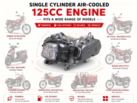 Nouvelle mise à niveau chinoise : Ensemble moteur de scooter/moto 4 temps monocylindre 120cc CDI refroidi par air avec démarrage électrique