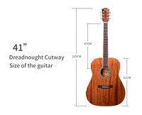 FANTE 41 Inch Sapele Acoustic Guitar 6 Strings Guitar Music Instrument for Beginner or Performance