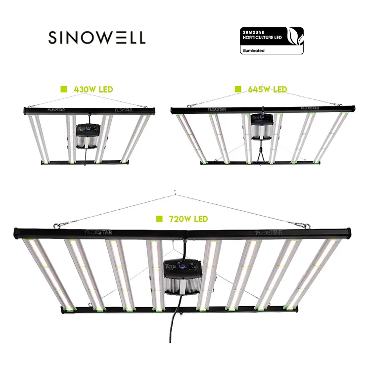 Samsung Official Partner Sinowell Verfügbare Lager ausbeuten bis zu 4 Pfund Smart 720W 645W 430W 120W LED Grow Light Bar