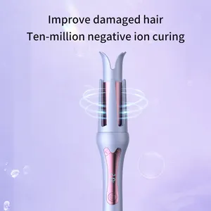 HB-201 pengeriting rambut otomatis, tongkat pengeriting rambut otomatis 32mm bahan 360 untuk rambut panjang ganda Anti melepuh