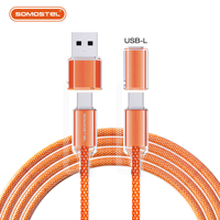 Kabel Pengisian Daya Cepat SOMOSTEL 27W/60W 4 in 1 Multifungsi USB Type-C Smart Charging Braided untuk Semua Ponsel