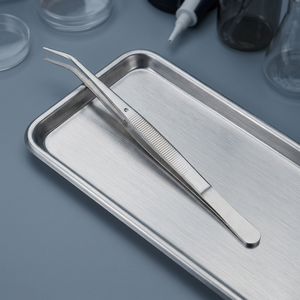 Pinzas para Pestañas de Acero Inoxidable con Punta Curva y Dentada para Extensión de Pestañas Postizas - Product Image 3