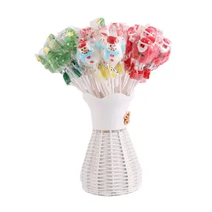 Hot Selling custom best price Lollipops Festive Colourful Hard Candies Fruit Flavor Children Sweet Christmas Lollipop Candy
