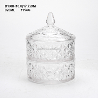 Ensemble de maison classique de 3 bidons en verre craie clair apothicaire pot de bonbons hermétique pour pot de stockage des aliments de cuisine avec couvercle en verre