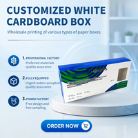 Boîte en carton blanc écologique et recyclable personnalisée avec fenêtre et fermeture éclair, boîte à rabat pour l'emballage de fournitures médicales, pliable