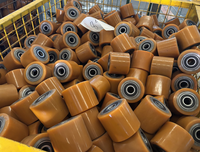 Palette à main en caoutchouc en nylon 70*80 avec rouleau en acier Transpalette à main à charge lourde Roues en PU