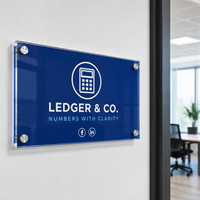 Panneau en acrylique personnalisé avec supports, logo, slogan, texte, plaque murale pour la décoration de la réception de bureau