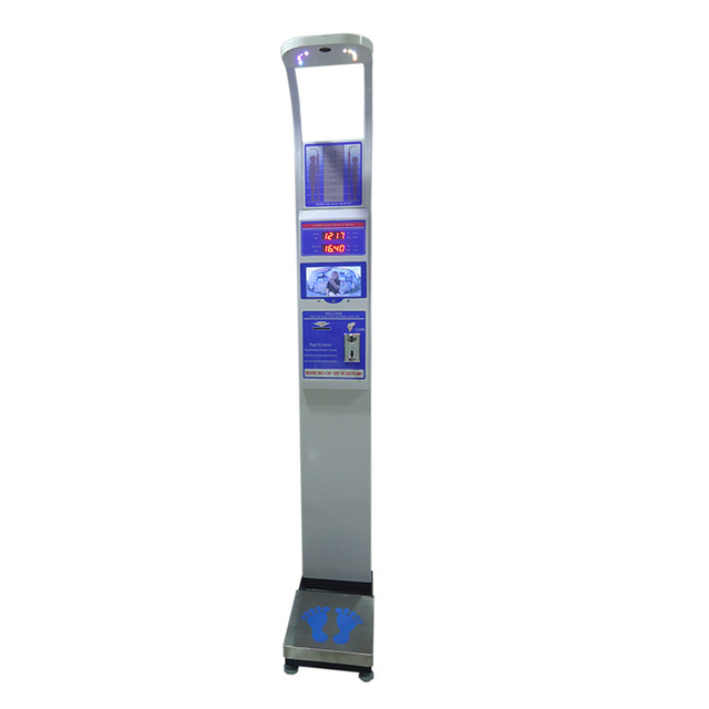 Ultrasonic Body Height Weight Fat Scale Machine /digital Coin Height Weight Scale Machine