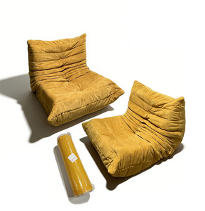 Set di Divani Bean Bag dal Design Minimalista e Moderno, Arredamento per <span class=keywords><strong>Casa</strong></span>, Poltrona Singola Gialla Comprimibile - Product Image 1