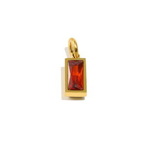 Kalung Liontin Batu Kelahiran 12 Zodiak DIY Baru 2025, Lapisan Emas 18K PVD, Liontin Zirkon Warna-warni, Gaya Trendi untuk Pembuatan Perhiasan - Product Image 6