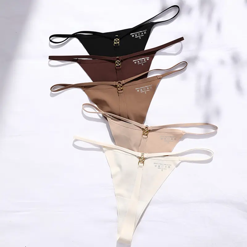 Custom Womens Hipster Panties Thin Belt Seamless Thong Underwear Low Waist Ice Silk G String Cotton Sexy Briefs Supplier
