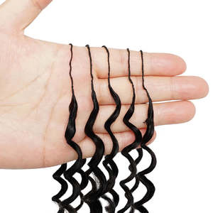 Extensions de cheveux humains de qualité supérieure, type crochet, pré-séparées, avec fil invisible, petites spirales bouclées, cheveux au crochet - Product Image 1