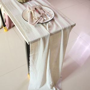 Chemin de table en gaze mélangée polyester/coton avec technique de tissage, couleur et logo personnalisables pour une utilisation rustique, bohème, à la maison, à l'hôtel ou pour un mariage - Product Image 3