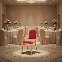 Chaises de banquet élégantes pour hôtel et mariage, avec coussins de siège et dossier moelleux, design empilable et pieds en métal robuste
