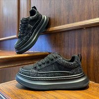 Nouvelles baskets d'été pour hommes à lacets, plateforme tendance en maille, luxe à sequins, semelle épaisse, rehaussantes, confortables et à la mode