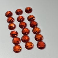 Pierres précieuses en vrac en zircon cubique, coupe ronde à damier, dos plat, 7 mm, vert grenat, rose, jaune, orange, blanc, améthyste