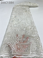 Nouveau design, fabricants chinois, tissu en dentelle africaine, perles et sequins, tissu en dentelle turquoise pour robe de mariée nigériane, pour femmes, pour les fêtes