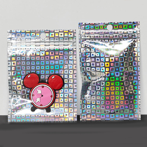 10x18cm Laser Aluminum Plated Yin-Yang Bone Bag Factory Custom Transparent Sealing Bag Holographic Transparent Self-Sealing Bag - Product Image 1