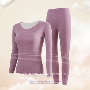 Nuovo Completo Intimo Termico in Cashmere e Seta 2024, Maglia e Pantaloni Senza Cuciture in <span class=keywords><strong>Velluto</strong></span> AB per Uomo e Donna - Product Image 2
