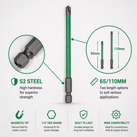 Embout de tournevis magnétique industriel en acier S2, 100 mm, 65 mm, OEM, DIY, PH/SL, pour disjoncteur, outil d'électricien