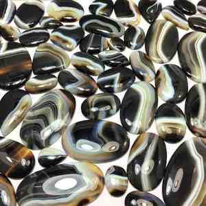 Lote de 100 Gemas de Ágata Banda de Color 100% Natural de Alta Calidad, Corte Pera, Piedras Sueltas, Certificadas por Terceros, 20-45mm, a Granel - Product Image 3