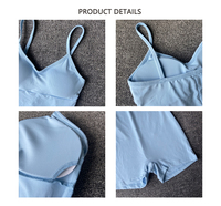 2020 sans couture vêtements de sport Sexy réglable bandoulière entraînement Fitness court sans couture body pour les femmes