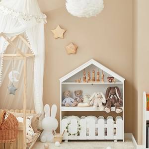 Étagère pour enfants <span class=keywords><strong>et</strong></span> banc de rangement de jouets avec roues Étagère pour jouets pour enfants - Product Image 1