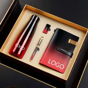 Set de Regalo de Tendencia 2025: Vaso Térmico al Vacío con Elegante Agenda y Cuaderno con Memoria USB + Bolígrafo de Madera Roja para Hombre - Product Image 2