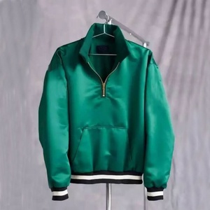 Custom Logo Wholesale <b>Men</b> Stain Polyester Half Zip Sports Bomber Jackets Baseball Cropped Track Jacket <b>Pullover</b> Windbreaker - Product Image 5