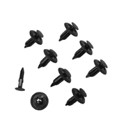 Nouveaux clips de fixation noirs en plastique à pousser pour garnitures de carrosserie automobile, rivets de panneau de véhicule, tête 9 mm, base 17 mm, tige 13 mm