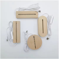 Tableau lumineux 3D en acrylique et bois avec clé USB, pour laisser des messages, veilleuse de chevet avec stylo