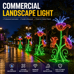 Décoration lumineuse géante LED en forme <span class=keywords><strong>de</strong></span> fleur pour extérieur, étanche, pour affichage paysager en ville, place publique, parc, projet <span class=keywords><strong>de</strong></span> festival - Product Image 1