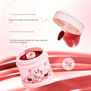 DHDH <span class=keywords><strong>Gloss</strong></span> à lèvres floqué intégré avec applicateur dédié intégré au couvercle – Idéal pour les débutants, sans déversement, maquillage des lèvres facile - Product Image 4
