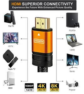 Boîte d'emballage OEM câble HDMI de différentes couleurs 8K Support 6 en 1 sortie commutateur Hdmi 3D 60HZ haute résolution HDMI 2.1 Cvbo