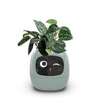 Jardinière intelligente Interaction Pot de fleurs intelligent Pot de fleurs intelligent mignon pour animaux de compagnie Pot de plante numérique balcon bureau Ai jardinière