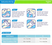 Großhandel Fabrik Hochwertige Super Saugfähige Einweg-Erwachsenenwindel Zellstoffmaterial Bedruckt Weich Atmungsaktiv