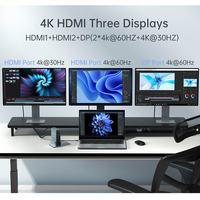 Base de Conexión USB C 15 en 1 Acasis 4K 60Hz para Laptop y PC, HDMI + USB C + USB A + DP + SD/TF