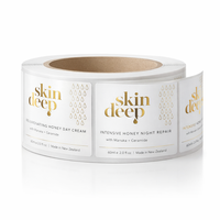 Étiquettes Personnalisées Dorure Or Feuille Métallique Couvercle et Côté, Adhésifs Imperméables pour Impression Cosmétiques Soins Crème Pot Emballage