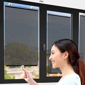 No-Drill Balcony <strong>Suction</strong> Cup Sunshade Curtain Bedroom Insulation Light Blocking Retractable Roller <strong>Blind</strong> for Home Office - Product Image 2