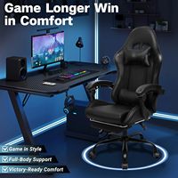 Chaise de jeu robuste et confortable pour ordinateur, inclinable, design racing élégant, pour joueurs adultes