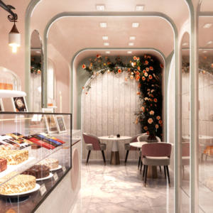 Design d'Interni per Pasticceria, Vetrina Espositiva in Vetro Personalizzata per Dessert, Decorazione su Misura per Negozio di Dolci - Product Image 5