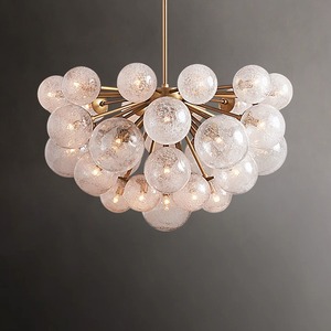 Candelabro de anillo de dos niveles paralelo de cristal Circular minimalista posmoderno para comedor creativo nórdico dormitorio hogar - Product Image 6